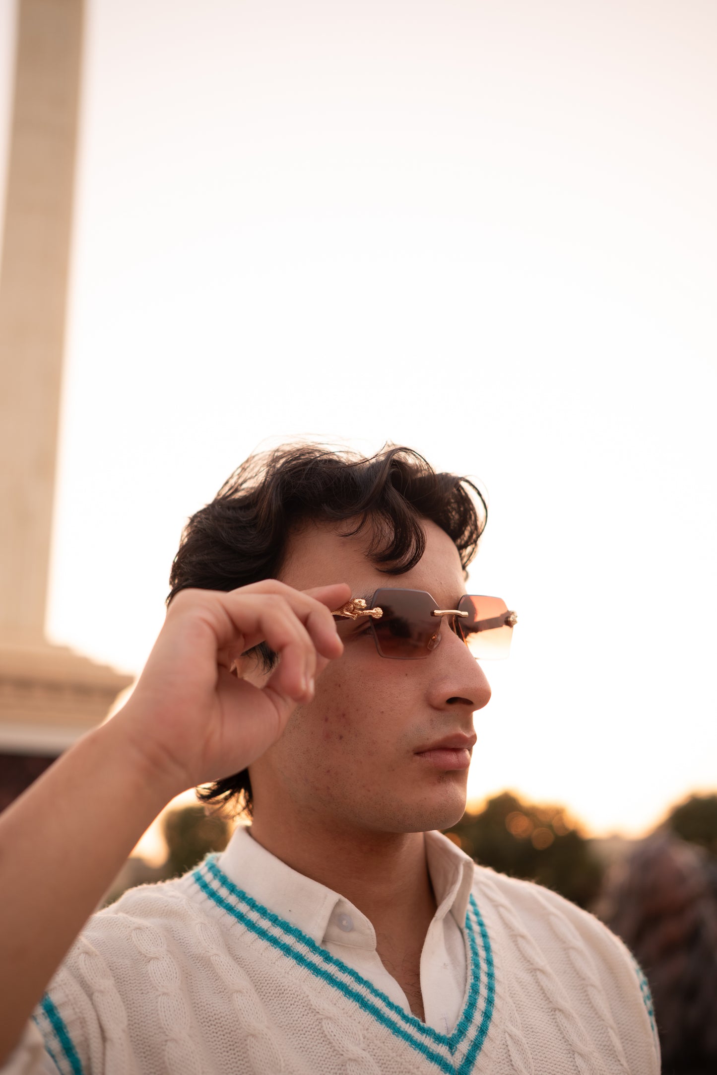 Luxury Rimless Gradient Square Sunglasses – UV400 | Unisex Fashion Eyewear