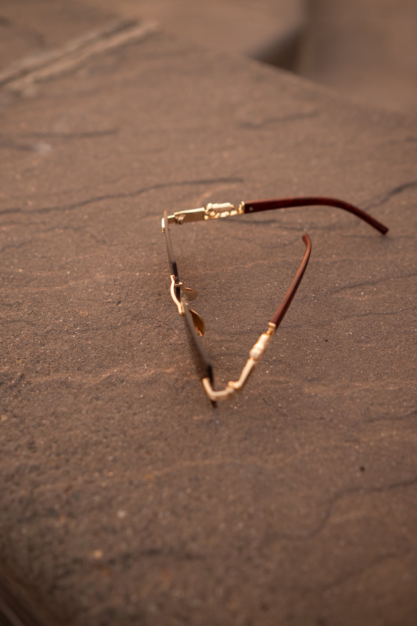 Luxury Rimless Brown Gradient Sunglasses